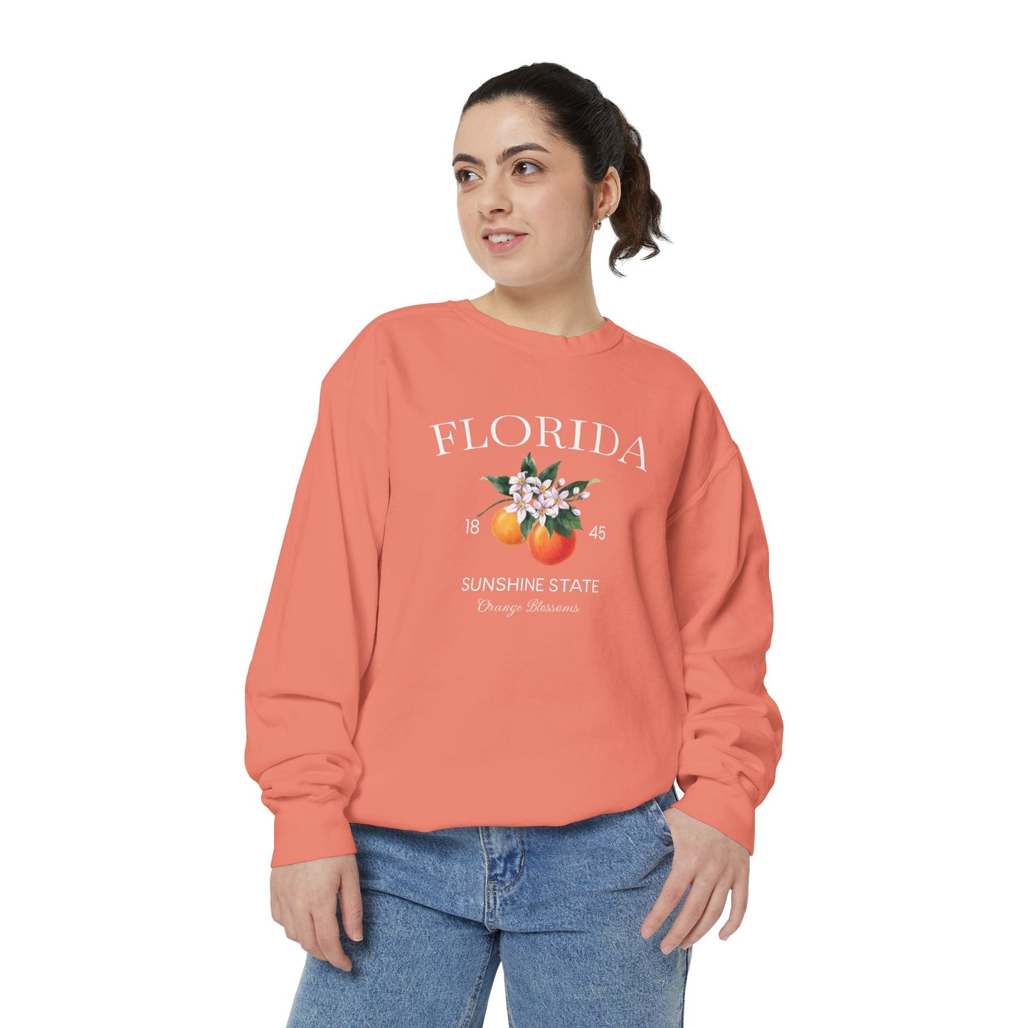 Florida Sunshine State Sweatshirt – Orange Blossom Vintage Design (Women’s)